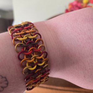 Autumn Leaf Stretchy Chainmail Bracelet