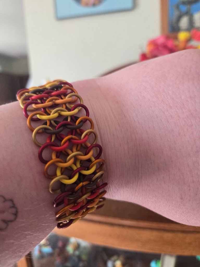 Autumn Leaf Stretchy Chainmail Bracelet